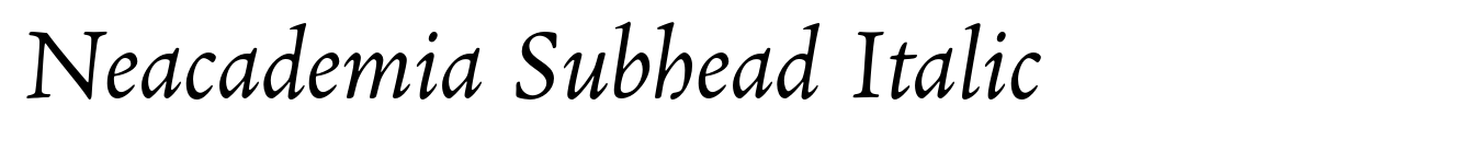 Neacademia Subhead Italic